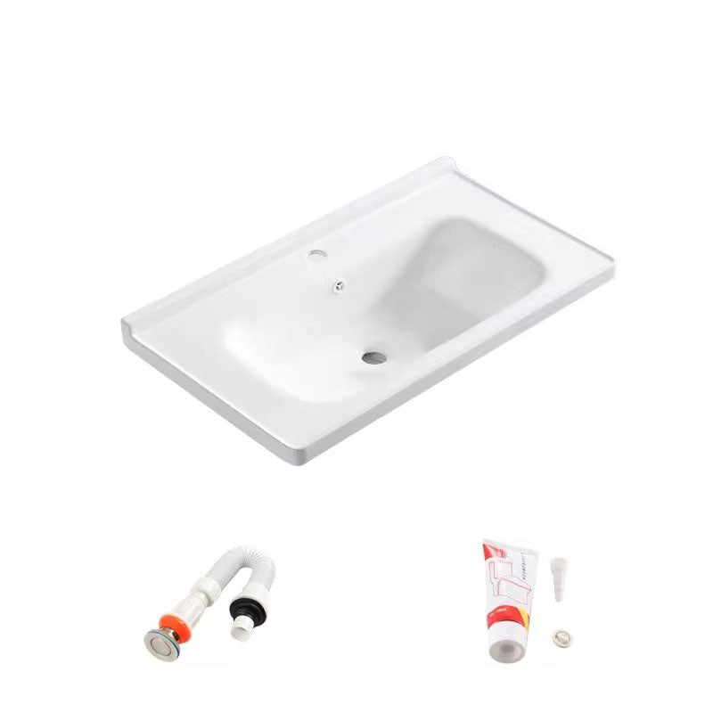 Modern Drop-in Bathroom Sink Porcelain with Overflow Basin Sink(Not Included Faucet) 28"L x 20"W x 9"H Clearhalo 'Bathroom Remodel & Bathroom Fixtures' 'Bathroom Sinks & Faucet Components' 'Bathroom Sinks' 'bathroom_sink' 'Home Improvement' 'home_improvement' 'home_improvement_bathroom_sink' 7300242