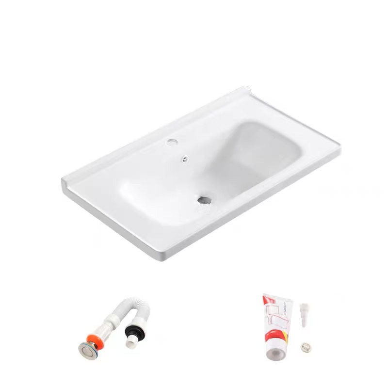 Modern Drop-in Bathroom Sink Porcelain with Overflow Basin Sink(Not Included Faucet) 32"L x 20"W x 9"H Clearhalo 'Bathroom Remodel & Bathroom Fixtures' 'Bathroom Sinks & Faucet Components' 'Bathroom Sinks' 'bathroom_sink' 'Home Improvement' 'home_improvement' 'home_improvement_bathroom_sink' 7300243