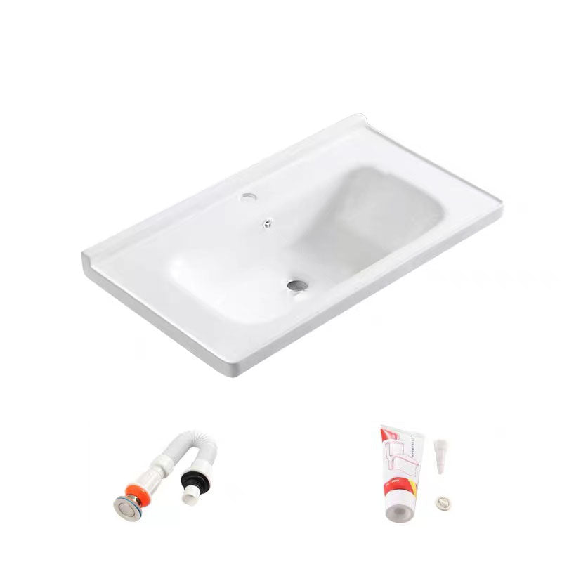 Modern Drop-in Bathroom Sink Porcelain with Overflow Basin Sink(Not Included Faucet) 44"L x 20"W x 9"H Clearhalo 'Bathroom Remodel & Bathroom Fixtures' 'Bathroom Sinks & Faucet Components' 'Bathroom Sinks' 'bathroom_sink' 'Home Improvement' 'home_improvement' 'home_improvement_bathroom_sink' 7300246