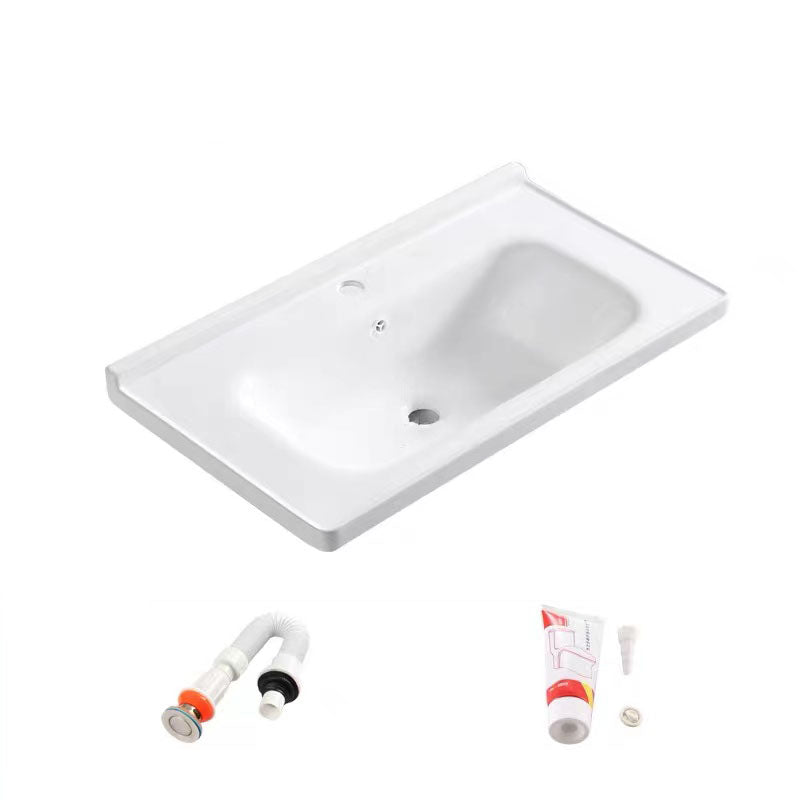Modern Drop-in Bathroom Sink Porcelain with Overflow Basin Sink(Not Included Faucet) 48"L x 20"W x 9"H Clearhalo 'Bathroom Remodel & Bathroom Fixtures' 'Bathroom Sinks & Faucet Components' 'Bathroom Sinks' 'bathroom_sink' 'Home Improvement' 'home_improvement' 'home_improvement_bathroom_sink' 7300247