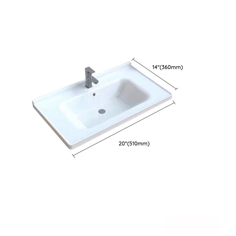 Modern Drop-in Bathroom Sink Porcelain with Overflow Basin Sink(Not Included Faucet) Clearhalo 'Bathroom Remodel & Bathroom Fixtures' 'Bathroom Sinks & Faucet Components' 'Bathroom Sinks' 'bathroom_sink' 'Home Improvement' 'home_improvement' 'home_improvement_bathroom_sink' 7300249