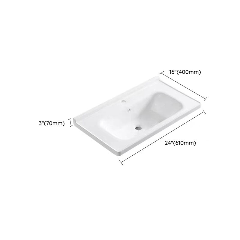 Modern Drop-in Bathroom Sink Porcelain with Overflow Basin Sink(Not Included Faucet) Clearhalo 'Bathroom Remodel & Bathroom Fixtures' 'Bathroom Sinks & Faucet Components' 'Bathroom Sinks' 'bathroom_sink' 'Home Improvement' 'home_improvement' 'home_improvement_bathroom_sink' 7300250