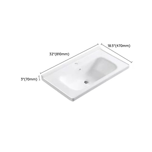 Modern Drop-in Bathroom Sink Porcelain with Overflow Basin Sink(Not Included Faucet) Clearhalo 'Bathroom Remodel & Bathroom Fixtures' 'Bathroom Sinks & Faucet Components' 'Bathroom Sinks' 'bathroom_sink' 'Home Improvement' 'home_improvement' 'home_improvement_bathroom_sink' 7300252