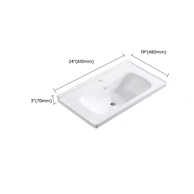 Modern Drop-in Bathroom Sink Porcelain with Overflow Basin Sink(Not Included Faucet) Clearhalo 'Bathroom Remodel & Bathroom Fixtures' 'Bathroom Sinks & Faucet Components' 'Bathroom Sinks' 'bathroom_sink' 'Home Improvement' 'home_improvement' 'home_improvement_bathroom_sink' 7300255