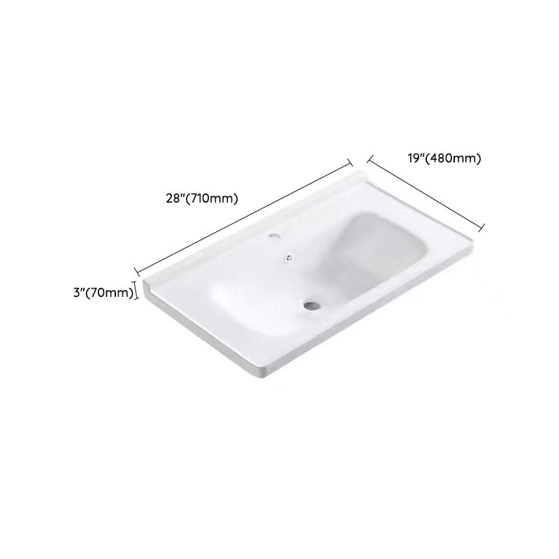 Modern Drop-in Bathroom Sink Porcelain with Overflow Basin Sink(Not Included Faucet) Clearhalo 'Bathroom Remodel & Bathroom Fixtures' 'Bathroom Sinks & Faucet Components' 'Bathroom Sinks' 'bathroom_sink' 'Home Improvement' 'home_improvement' 'home_improvement_bathroom_sink' 7300256