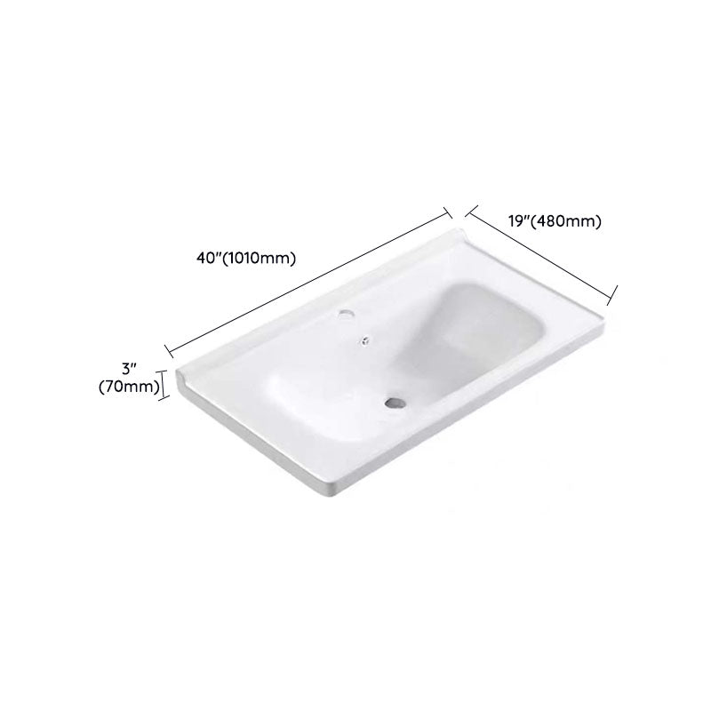 Modern Drop-in Bathroom Sink Porcelain with Overflow Basin Sink(Not Included Faucet) Clearhalo 'Bathroom Remodel & Bathroom Fixtures' 'Bathroom Sinks & Faucet Components' 'Bathroom Sinks' 'bathroom_sink' 'Home Improvement' 'home_improvement' 'home_improvement_bathroom_sink' 7300259