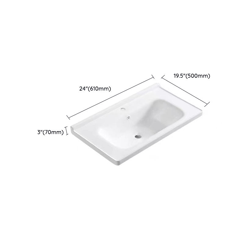 Modern Drop-in Bathroom Sink Porcelain with Overflow Basin Sink(Not Included Faucet) Clearhalo 'Bathroom Remodel & Bathroom Fixtures' 'Bathroom Sinks & Faucet Components' 'Bathroom Sinks' 'bathroom_sink' 'Home Improvement' 'home_improvement' 'home_improvement_bathroom_sink' 7300260