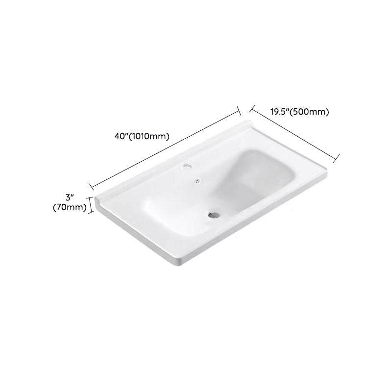 Modern Drop-in Bathroom Sink Porcelain with Overflow Basin Sink(Not Included Faucet) Clearhalo 'Bathroom Remodel & Bathroom Fixtures' 'Bathroom Sinks & Faucet Components' 'Bathroom Sinks' 'bathroom_sink' 'Home Improvement' 'home_improvement' 'home_improvement_bathroom_sink' 7300264