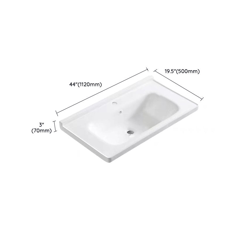 Modern Drop-in Bathroom Sink Porcelain with Overflow Basin Sink(Not Included Faucet) Clearhalo 'Bathroom Remodel & Bathroom Fixtures' 'Bathroom Sinks & Faucet Components' 'Bathroom Sinks' 'bathroom_sink' 'Home Improvement' 'home_improvement' 'home_improvement_bathroom_sink' 7300265