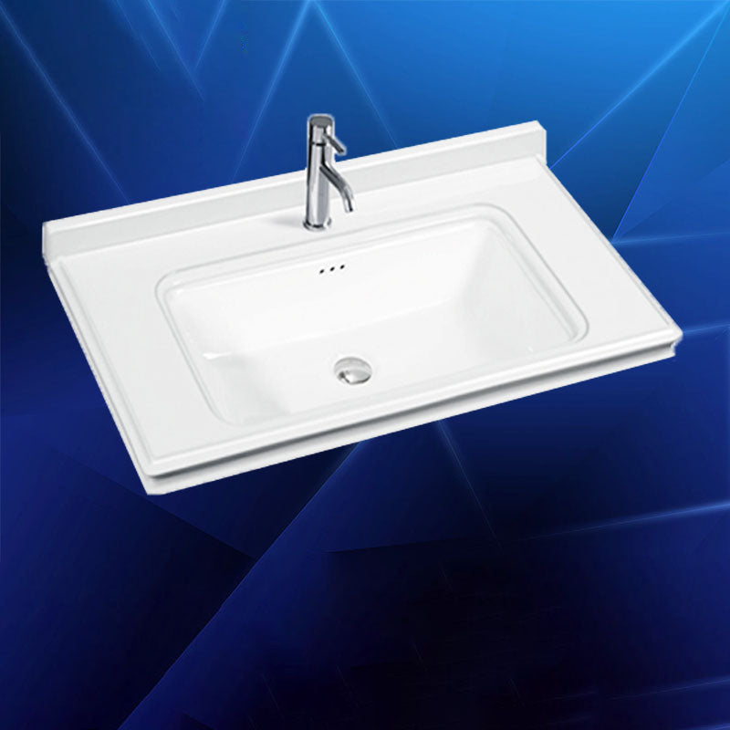 Modern Drop-in Bathroom Sink Porcelain Left Basin Bathroom Sink(Not Included Faucet) Clearhalo 'Bathroom Remodel & Bathroom Fixtures' 'Bathroom Sinks & Faucet Components' 'Bathroom Sinks' 'bathroom_sink' 'Home Improvement' 'home_improvement' 'home_improvement_bathroom_sink' 7300267