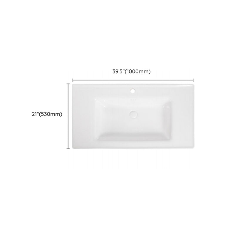 Modern Drop-in Bathroom Sink Porcelain Left Basin Bathroom Sink(Not Included Faucet) Clearhalo 'Bathroom Remodel & Bathroom Fixtures' 'Bathroom Sinks & Faucet Components' 'Bathroom Sinks' 'bathroom_sink' 'Home Improvement' 'home_improvement' 'home_improvement_bathroom_sink' 7300287