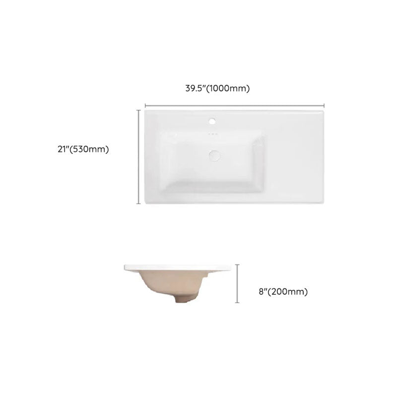 Modern Drop-in Bathroom Sink Porcelain Left Basin Bathroom Sink(Not Included Faucet) Clearhalo 'Bathroom Remodel & Bathroom Fixtures' 'Bathroom Sinks & Faucet Components' 'Bathroom Sinks' 'bathroom_sink' 'Home Improvement' 'home_improvement' 'home_improvement_bathroom_sink' 7300288