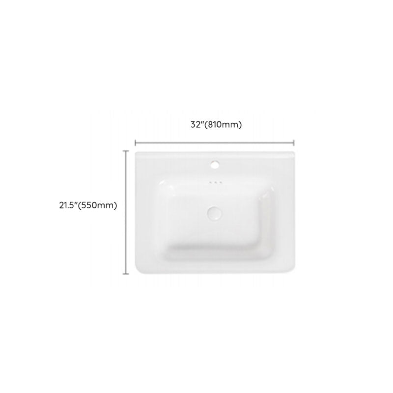 Modern Drop-in Bathroom Sink Porcelain Left Basin Bathroom Sink(Not Included Faucet) Clearhalo 'Bathroom Remodel & Bathroom Fixtures' 'Bathroom Sinks & Faucet Components' 'Bathroom Sinks' 'bathroom_sink' 'Home Improvement' 'home_improvement' 'home_improvement_bathroom_sink' 7300290