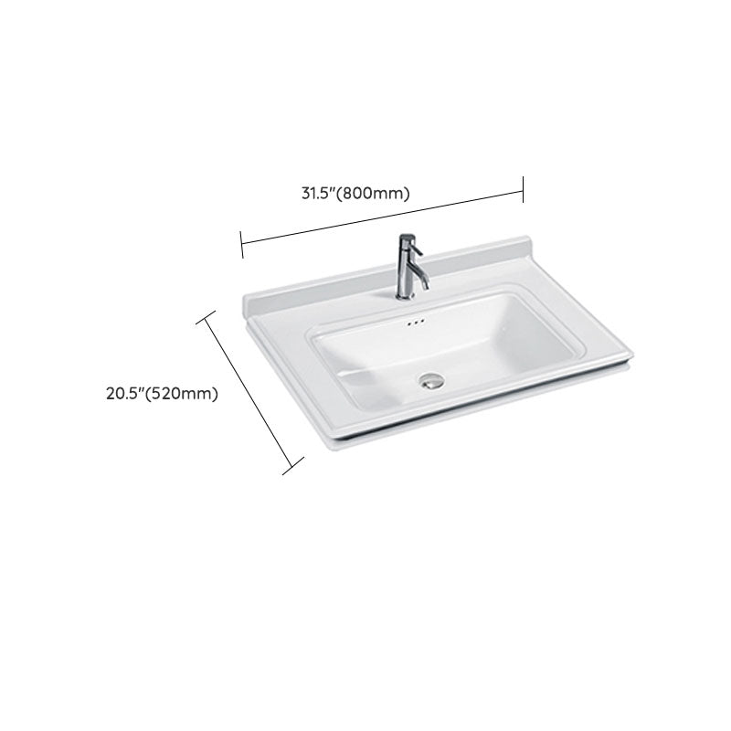 Modern Drop-in Bathroom Sink Porcelain Left Basin Bathroom Sink(Not Included Faucet) Clearhalo 'Bathroom Remodel & Bathroom Fixtures' 'Bathroom Sinks & Faucet Components' 'Bathroom Sinks' 'bathroom_sink' 'Home Improvement' 'home_improvement' 'home_improvement_bathroom_sink' 7300293