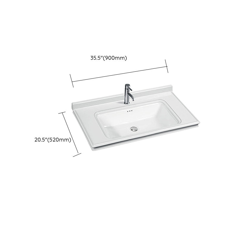 Modern Drop-in Bathroom Sink Porcelain Left Basin Bathroom Sink(Not Included Faucet) Clearhalo 'Bathroom Remodel & Bathroom Fixtures' 'Bathroom Sinks & Faucet Components' 'Bathroom Sinks' 'bathroom_sink' 'Home Improvement' 'home_improvement' 'home_improvement_bathroom_sink' 7300294
