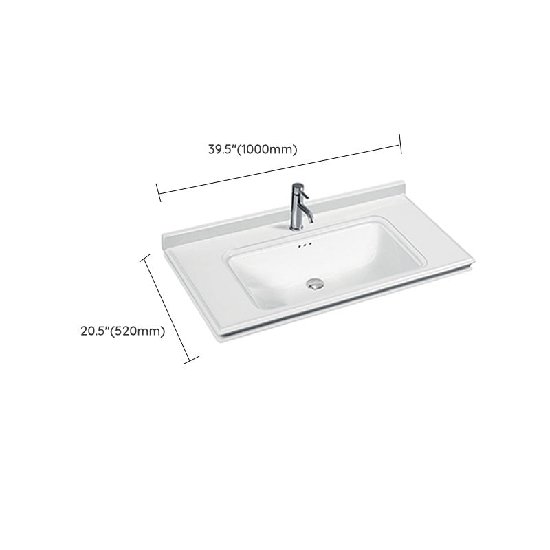 Modern Drop-in Bathroom Sink Porcelain Left Basin Bathroom Sink(Not Included Faucet) Clearhalo 'Bathroom Remodel & Bathroom Fixtures' 'Bathroom Sinks & Faucet Components' 'Bathroom Sinks' 'bathroom_sink' 'Home Improvement' 'home_improvement' 'home_improvement_bathroom_sink' 7300295