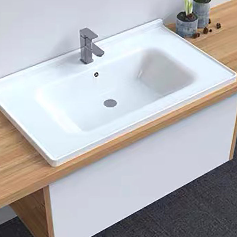 Modern Basin Sink Porcelain with Overflow Drop-in Bathroom Sink(Not Included Faucet) Clearhalo 'Bathroom Remodel & Bathroom Fixtures' 'Bathroom Sinks & Faucet Components' 'Bathroom Sinks' 'bathroom_sink' 'Home Improvement' 'home_improvement' 'home_improvement_bathroom_sink' 7300303