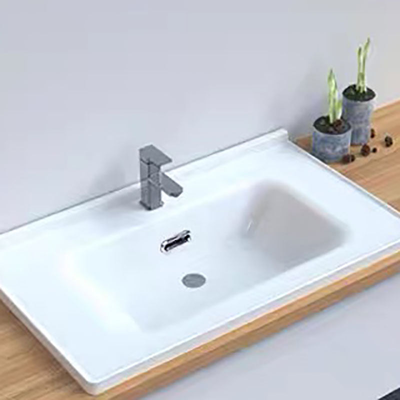 Modern Basin Sink Porcelain with Overflow Drop-in Bathroom Sink(Not Included Faucet) Clearhalo 'Bathroom Remodel & Bathroom Fixtures' 'Bathroom Sinks & Faucet Components' 'Bathroom Sinks' 'bathroom_sink' 'Home Improvement' 'home_improvement' 'home_improvement_bathroom_sink' 7300307
