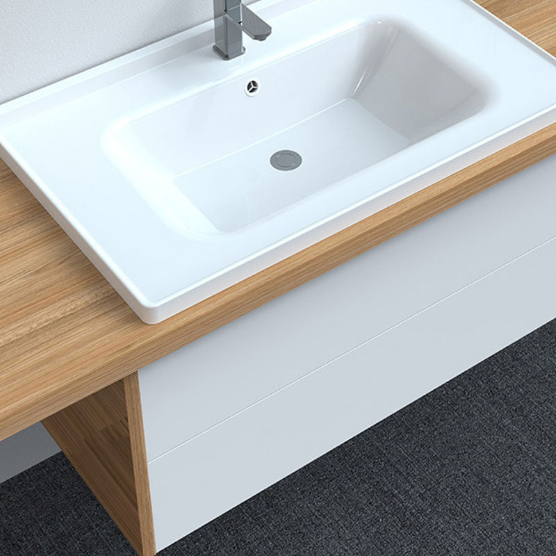 Modern Basin Sink Porcelain with Overflow Drop-in Bathroom Sink(Not Included Faucet) Clearhalo 'Bathroom Remodel & Bathroom Fixtures' 'Bathroom Sinks & Faucet Components' 'Bathroom Sinks' 'bathroom_sink' 'Home Improvement' 'home_improvement' 'home_improvement_bathroom_sink' 7300309