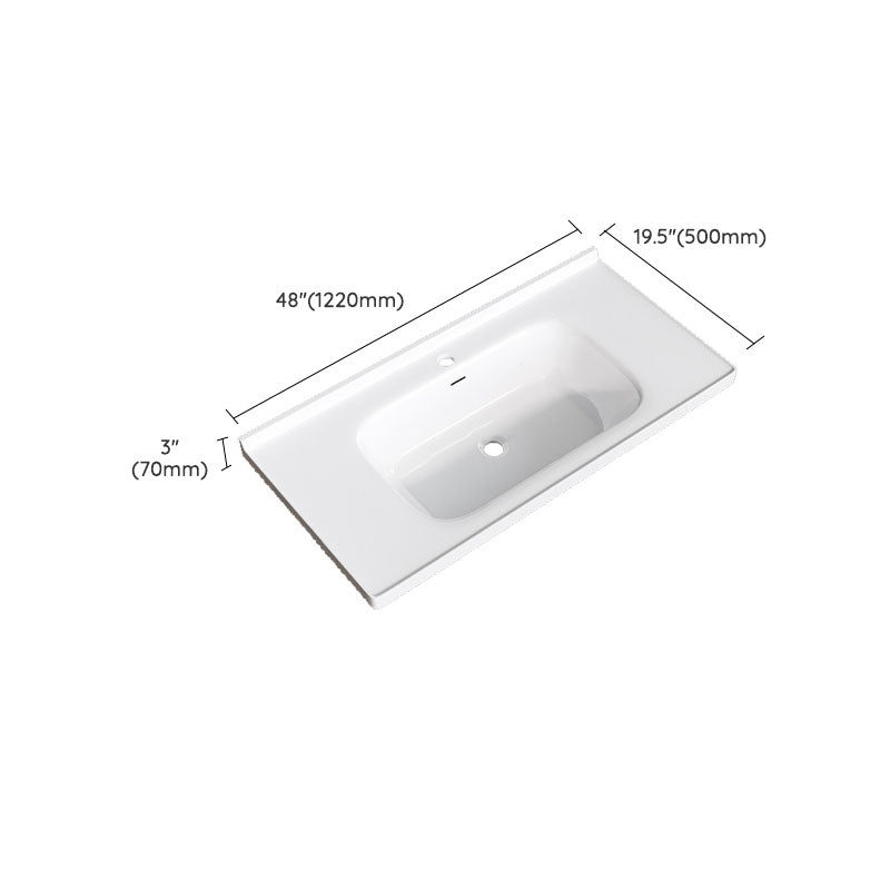 Modern Basin Sink Porcelain with Overflow Drop-in Bathroom Sink(Not Included Faucet) Clearhalo 'Bathroom Remodel & Bathroom Fixtures' 'Bathroom Sinks & Faucet Components' 'Bathroom Sinks' 'bathroom_sink' 'Home Improvement' 'home_improvement' 'home_improvement_bathroom_sink' 7300343