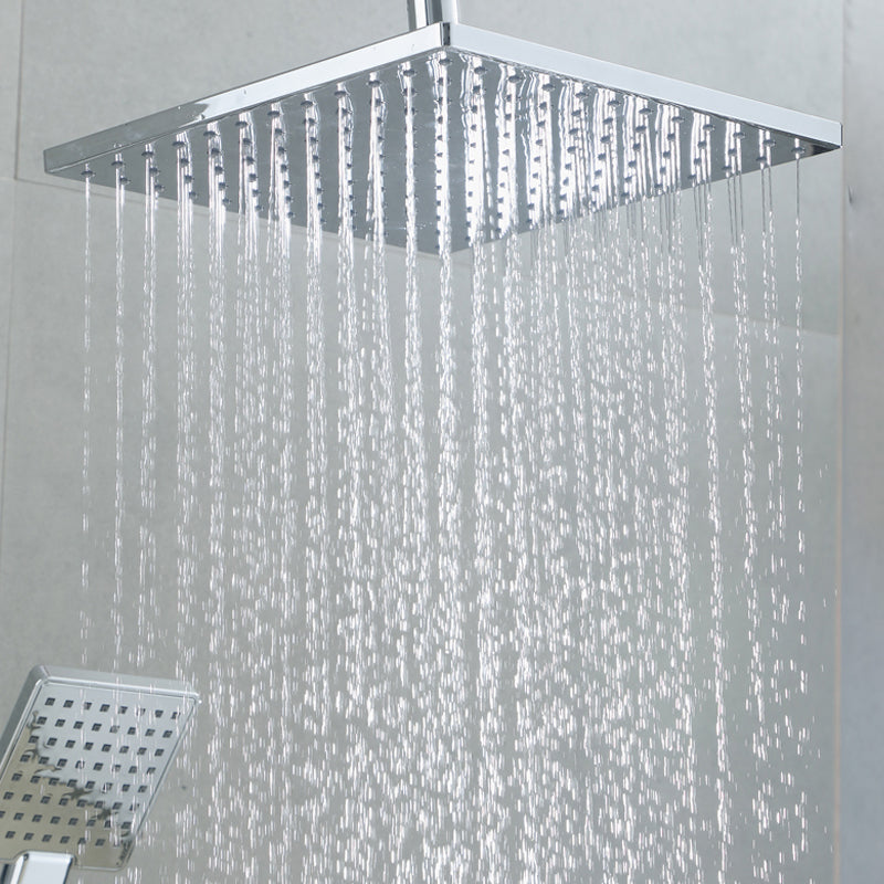 Square Shower Head Combo Large Shower Head with Handheld Shower Head Clearhalo 'Bathroom Remodel & Bathroom Fixtures' 'Home Improvement' 'home_improvement' 'home_improvement_shower_heads' 'Shower Heads' 'shower_heads' 'Showers & Bathtubs Plumbing' 'Showers & Bathtubs' 7300402