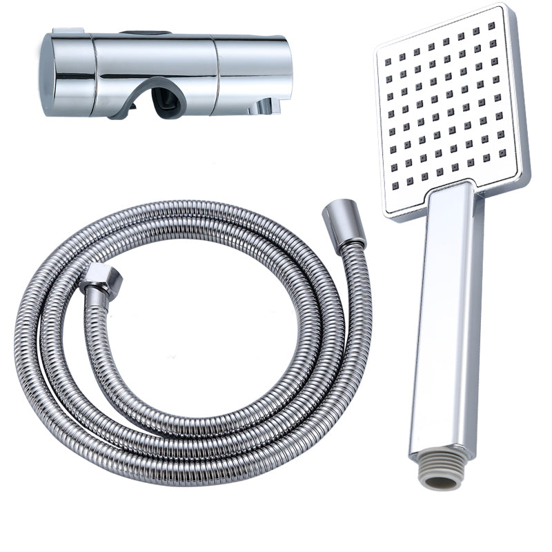 Square Shower Head Combo Large Shower Head with Handheld Shower Head Shower Heads with Holder and Hose Clearhalo 'Bathroom Remodel & Bathroom Fixtures' 'Home Improvement' 'home_improvement' 'home_improvement_shower_heads' 'Shower Heads' 'shower_heads' 'Showers & Bathtubs Plumbing' 'Showers & Bathtubs' 7300406