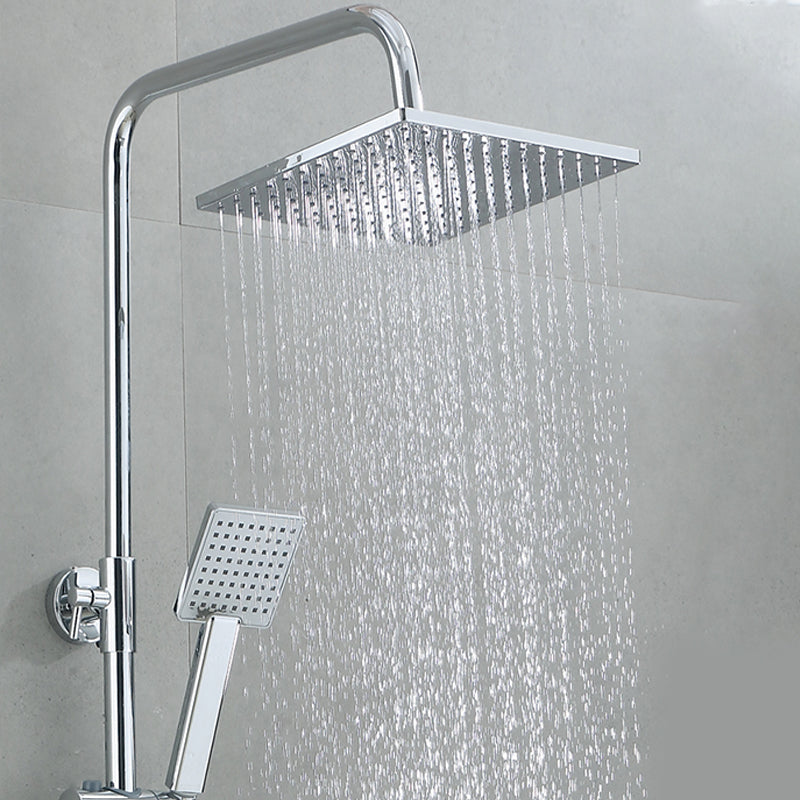 Square Shower Head Combo Large Shower Head with Handheld Shower Head Clearhalo 'Bathroom Remodel & Bathroom Fixtures' 'Home Improvement' 'home_improvement' 'home_improvement_shower_heads' 'Shower Heads' 'shower_heads' 'Showers & Bathtubs Plumbing' 'Showers & Bathtubs' 7300407