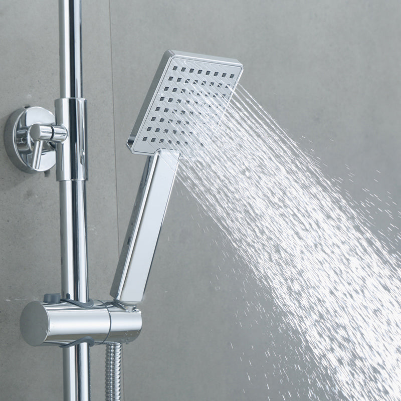 Square Shower Head Combo Large Shower Head with Handheld Shower Head Clearhalo 'Bathroom Remodel & Bathroom Fixtures' 'Home Improvement' 'home_improvement' 'home_improvement_shower_heads' 'Shower Heads' 'shower_heads' 'Showers & Bathtubs Plumbing' 'Showers & Bathtubs' 7300411