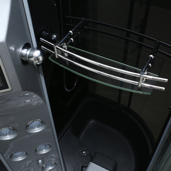 Gray Round Shower Stall Full Frame Double Sliding Door Shower Room Clearhalo 'Bathroom Remodel & Bathroom Fixtures' 'Home Improvement' 'home_improvement' 'home_improvement_shower_stalls_enclosures' 'Shower Stalls & Enclosures' 'shower_stalls_enclosures' 'Showers & Bathtubs' 7300467