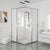 Square Corner Aluminum Frame Shower Enclosure with Double Door Handles Silvery White Clearhalo 'Bathroom Remodel & Bathroom Fixtures' 'Home Improvement' 'home_improvement' 'home_improvement_shower_stalls_enclosures' 'Shower Stalls & Enclosures' 'shower_stalls_enclosures' 'Showers & Bathtubs' 7300491
