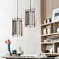 Rectangle Frame Pendant Modernism Metal 1 Light Rose Gold Suspension Lamp with Cylinder Black Cage and White Fabric Shade Clearhalo 'Ceiling Lights' 'Modern Pendants' 'Modern' 'Pendant Lights' 'Pendants' Lighting' 730052