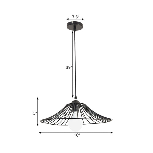 Black Lotus Leaf Cage Ceiling Pendant Light Simple 1-Bulb Iron Hanging Lamp Kit for Dining Room Clearhalo 'Ceiling Lights' 'Modern Pendants' 'Modern' 'Pendant Lights' 'Pendants' Lighting' 730059