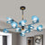 Disk Suspension Light Contemporary Metallic 10 Bulbs Living Room Chandelier Lamp in Blue with Hollow Out Design Blue Clearhalo 'Ceiling Lights' 'Chandeliers' 'Modern Chandeliers' 'Modern' Lighting' 730120
