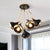 Onion Living Room Semi Flushmount Light Iron 5-Bulb Black and Gold Close to Ceiling Lamp with Wave Arm Black Clearhalo 'Ceiling Lights' 'Close To Ceiling Lights' 'Close to ceiling' 'Semi-flushmount' Lighting' 730140
