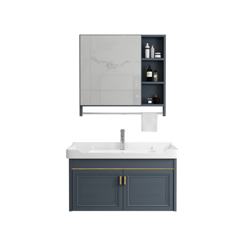 Modern Single Wall Mount Vanity Blue Ceramic Top Sink Vanity Clearhalo 'Bathroom Remodel & Bathroom Fixtures' 'Bathroom Vanities' 'bathroom_vanities' 'Home Improvement' 'home_improvement' 'home_improvement_bathroom_vanities' 7301466