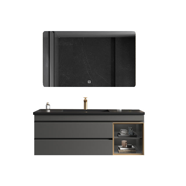 Vanity Set Bathroom Wall Mounted Mirror Storage Shelf Vanity Sink with Faucet Clearhalo 'Bathroom Remodel & Bathroom Fixtures' 'Bathroom Vanities' 'bathroom_vanities' 'Home Improvement' 'home_improvement' 'home_improvement_bathroom_vanities' 7301513