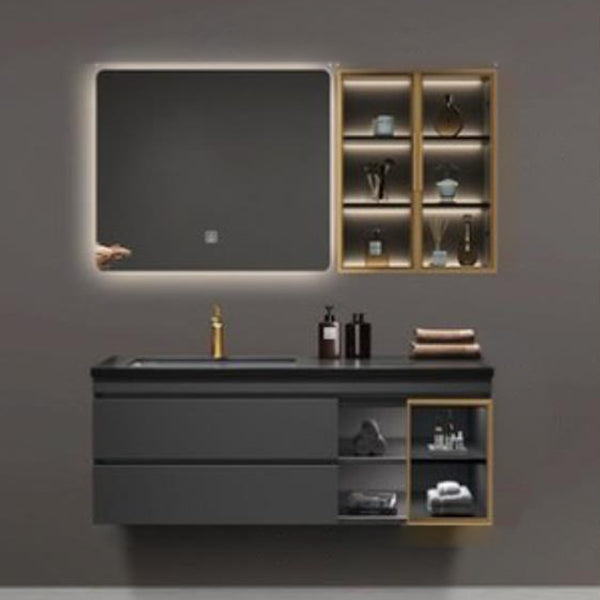 Vanity Set Bathroom Wall Mounted Mirror Storage Shelf Vanity Sink with Faucet Vanity & Faucet & Smart Mirror & Sensor Sideboard 51"L x 20"W x 20"H Clearhalo 'Bathroom Remodel & Bathroom Fixtures' 'Bathroom Vanities' 'bathroom_vanities' 'Home Improvement' 'home_improvement' 'home_improvement_bathroom_vanities' 7301514