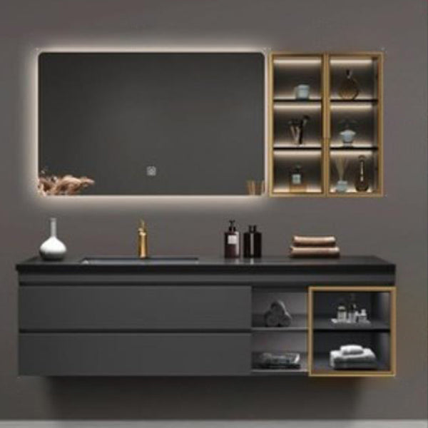 Vanity Set Bathroom Wall Mounted Mirror Storage Shelf Vanity Sink with Faucet Vanity & Faucet & Smart Mirror & Sensor Sideboard 67"L x 20"W x 20"H Clearhalo 'Bathroom Remodel & Bathroom Fixtures' 'Bathroom Vanities' 'bathroom_vanities' 'Home Improvement' 'home_improvement' 'home_improvement_bathroom_vanities' 7301518