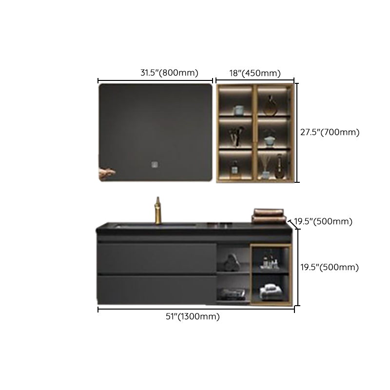 Vanity Set Bathroom Wall Mounted Mirror Storage Shelf Vanity Sink with Faucet Clearhalo 'Bathroom Remodel & Bathroom Fixtures' 'Bathroom Vanities' 'bathroom_vanities' 'Home Improvement' 'home_improvement' 'home_improvement_bathroom_vanities' 7301519