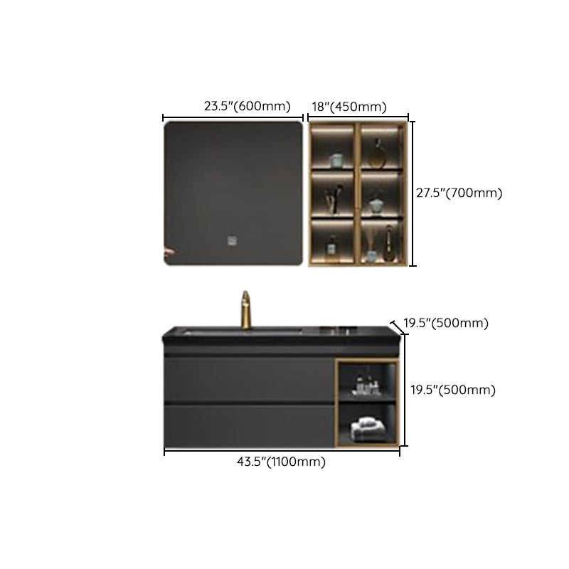 Vanity Set Bathroom Wall Mounted Mirror Storage Shelf Vanity Sink with Faucet Clearhalo 'Bathroom Remodel & Bathroom Fixtures' 'Bathroom Vanities' 'bathroom_vanities' 'Home Improvement' 'home_improvement' 'home_improvement_bathroom_vanities' 7301521