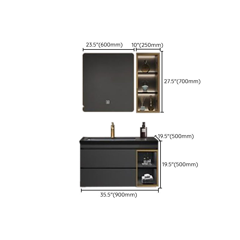 Vanity Set Bathroom Wall Mounted Mirror Storage Shelf Vanity Sink with Faucet Clearhalo 'Bathroom Remodel & Bathroom Fixtures' 'Bathroom Vanities' 'bathroom_vanities' 'Home Improvement' 'home_improvement' 'home_improvement_bathroom_vanities' 7301523