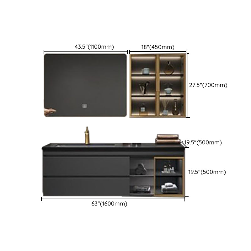 Vanity Set Bathroom Wall Mounted Mirror Storage Shelf Vanity Sink with Faucet Clearhalo 'Bathroom Remodel & Bathroom Fixtures' 'Bathroom Vanities' 'bathroom_vanities' 'Home Improvement' 'home_improvement' 'home_improvement_bathroom_vanities' 7301526