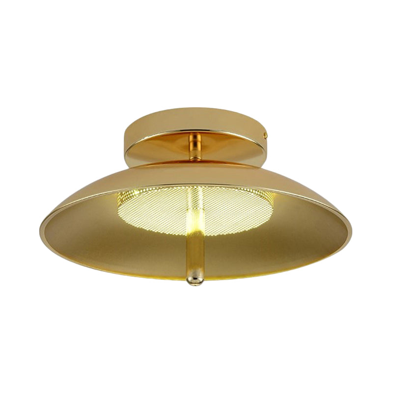 Gold Finish Bowl Flushmount Light Postmodern LED Iron Flush Mount Ceiling Lamp Fixture Clearhalo 'Ceiling Lights' 'Close To Ceiling Lights' 'Close to ceiling' 'Flush mount' Lighting' 730158