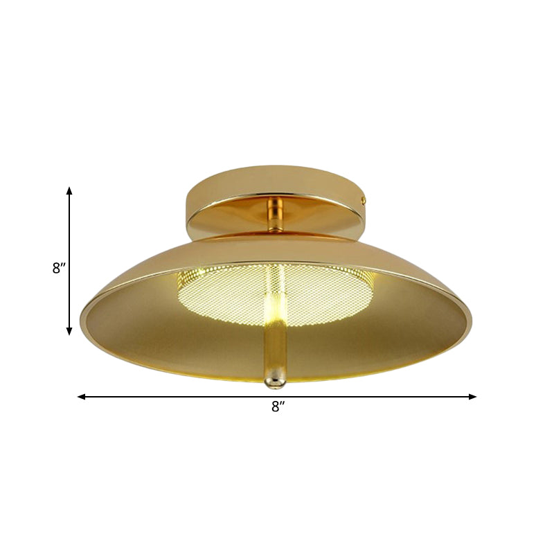 Gold Finish Bowl Flushmount Light Postmodern LED Iron Flush Mount Ceiling Lamp Fixture Clearhalo 'Ceiling Lights' 'Close To Ceiling Lights' 'Close to ceiling' 'Flush mount' Lighting' 730159