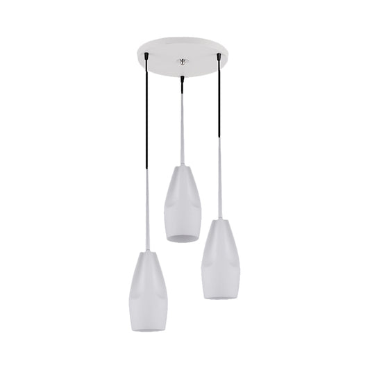 Waterdrop Suspension Light Modernist White Concave Glass 3 Heads Dining Room Cluster Pendant Lamp Clearhalo 'Ceiling Lights' 'Glass shade' 'Glass' 'Modern Pendants' 'Modern' 'Pendant Lights' 'Pendants' Lighting' 730178