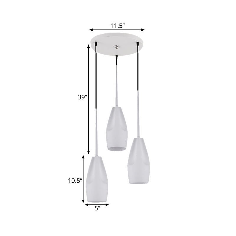 Waterdrop Suspension Light Modernist White Concave Glass 3 Heads Dining Room Cluster Pendant Lamp Clearhalo 'Ceiling Lights' 'Glass shade' 'Glass' 'Modern Pendants' 'Modern' 'Pendant Lights' 'Pendants' Lighting' 730179