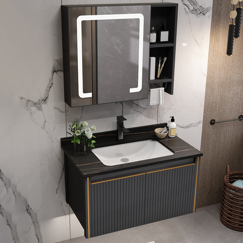 Wall Mount Bathroom Sink Vanity Modern Faucet Included Bathroom Vanity Set Clearhalo 'Bathroom Remodel & Bathroom Fixtures' 'Bathroom Vanities' 'bathroom_vanities' 'Home Improvement' 'home_improvement' 'home_improvement_bathroom_vanities' 7302110