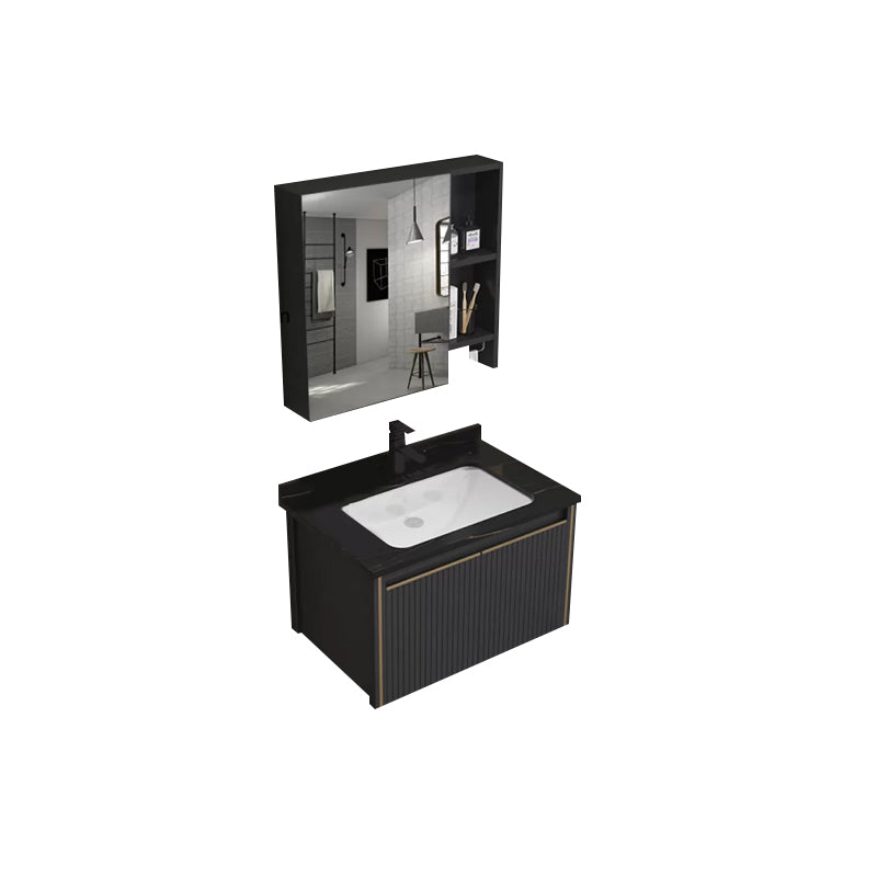 Wall Mount Bathroom Sink Vanity Modern Faucet Included Bathroom Vanity Set Vanity & Faucet & Mirror Cabinet 24"L x 19"W x 18"H Stone Clearhalo 'Bathroom Remodel & Bathroom Fixtures' 'Bathroom Vanities' 'bathroom_vanities' 'Home Improvement' 'home_improvement' 'home_improvement_bathroom_vanities' 7302114