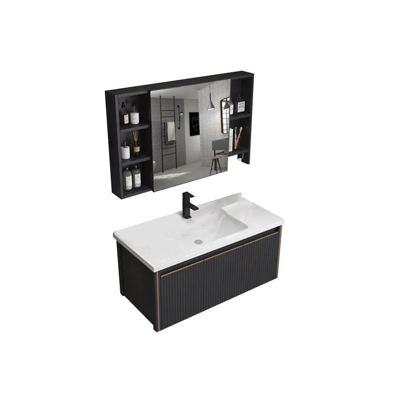 Wall Mount Bathroom Sink Vanity Modern Faucet Included Bathroom Vanity Set Vanity & Faucet & Mirror Cabinet Ceramic Clearhalo 'Bathroom Remodel & Bathroom Fixtures' 'Bathroom Vanities' 'bathroom_vanities' 'Home Improvement' 'home_improvement' 'home_improvement_bathroom_vanities' 7302116