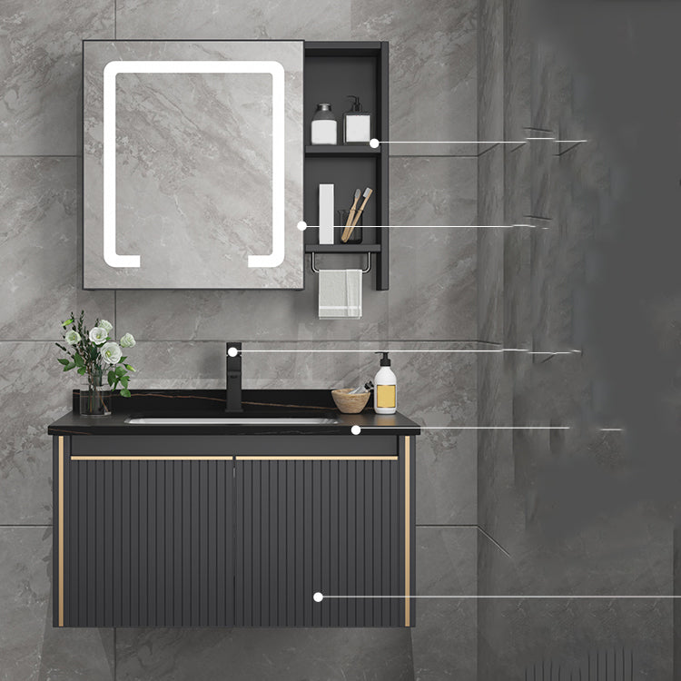 Wall Mount Bathroom Sink Vanity Modern Faucet Included Bathroom Vanity Set Clearhalo 'Bathroom Remodel & Bathroom Fixtures' 'Bathroom Vanities' 'bathroom_vanities' 'Home Improvement' 'home_improvement' 'home_improvement_bathroom_vanities' 7302117